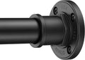 BRIOFOX Industrial Shower Curtain Rod - 2-in-1 Design Tension Curtain Rod - Rustproof Non-Slip 27 to 43 Inch Stainless Steel, Matte Black Window Curtain Rod