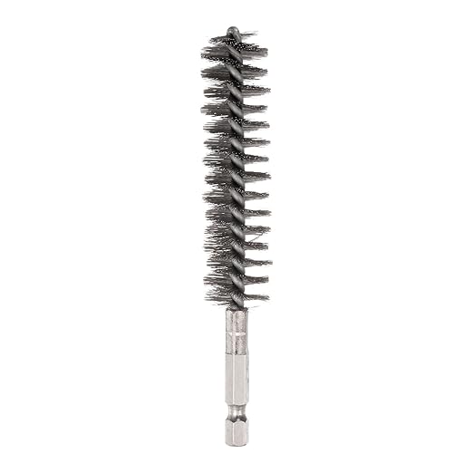 HARFINGTON Stainless Steel Bore Brush 19mm Dia Cleaning Wire Brush with Handle 1/4 Inch Hex Shank for Tubes, Ports, Bearings