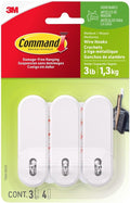 Command Medium Wire Hooks, 3 Hooks, 4 Strips, Damage-Free Hanging Wall Hooks with Adhesive Strips, No Tools Wall Hooks for Organization in Living Spaces, Holds up to 3 lb