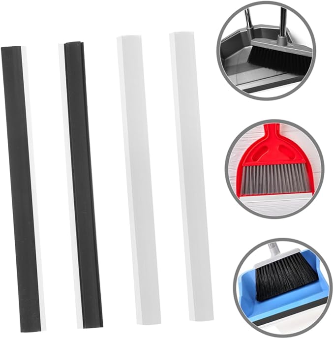 ERINGOGO 4pcs Dustpan Edge Strip Rubber Lip Accessory Replacement Parts for Dustpan Weatherproof Solid Design