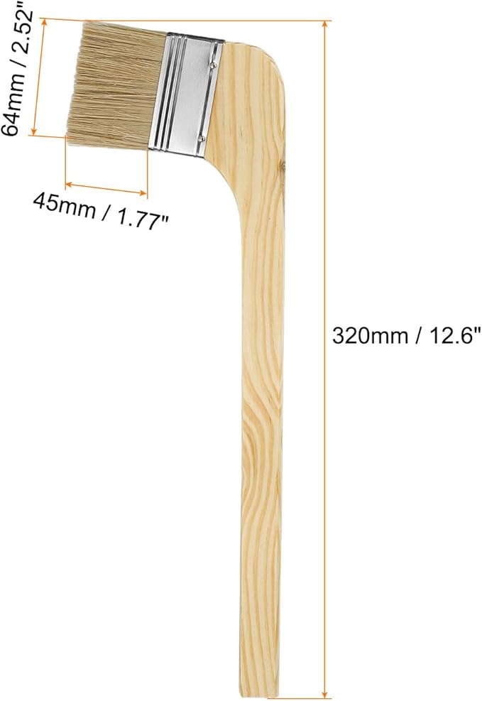 HARFINGTON Paint Brush 3Pcs 2.5" Brush Width Reusable Variety Angled Bend Brushes Radiator Paint for All Latex Oil Painting Furniture Walls Treatment, Brown
