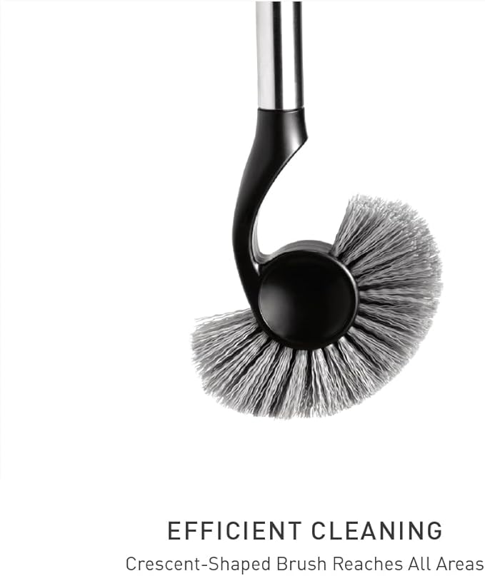 simplehuman Toilet Brush with Caddy Stainless Steel, Black