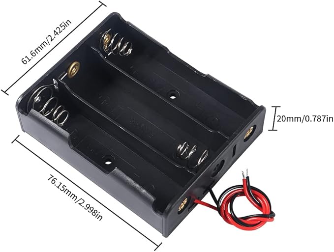 12PCS 18650 Battery Holder Bundle with Wire 18650 Battery Holder Case 3.7V, 1/2/3/4 x 3.7V Series DIY Battery Storage Boxes, 1/2/3/4 Slots Black Plastic Batteries Case for 18650 Battery