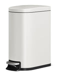 Garvee Slim 13 Gallon Trash Can with Lid, Step-on Metal Kitchen Garbage Bin with Lid & Inner Bucket, Rustproof Design, Soft-Close Lid & Rear Handle for Easy Use, Creamy White