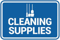 Signs ByLITA Classic Framed Cleaning Supplies Sign (Blue) - Small