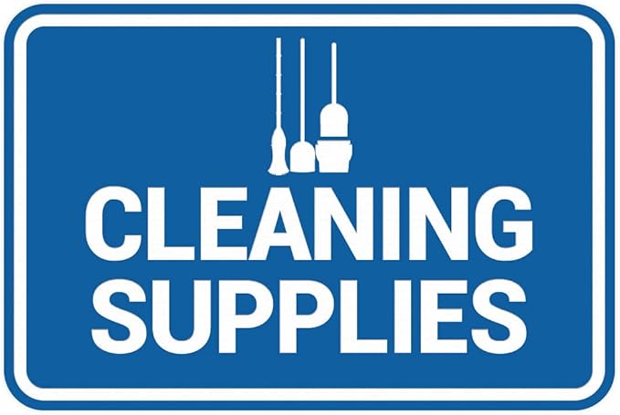 Signs ByLITA Classic Framed Cleaning Supplies Sign (Blue) - Small