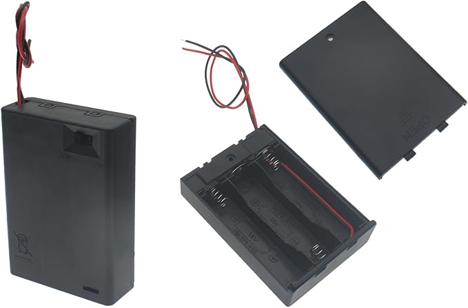 6 PCS 3 Slots Battery Holder Bundle with Switch and Leads Plastic AA Battery Case 3 X 1.5 V AA Battery Storage Box with Cap