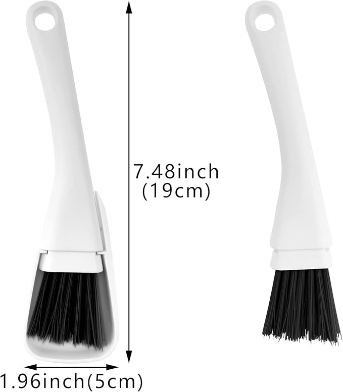 2 Pack Mini Brush and Dustpan Set Conveniently Dust Clean Portable Multi-Functional Cleaning Tools for Key Board Table (Black&Gray)