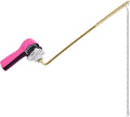 Hibbent Universal Metal Front Mount Toilet Handle Replacement Kit, Brass Toilet Flush Tank Lever with Stainless Steel Flapper Chains for Most Toilets, Pink