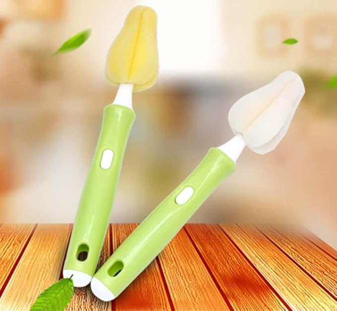 HLLMX 1PCS Baby Bottle Brush The Baby Nipple Brush Cleaning Brush to Replace The Head Sponge Bottle Brush for Washing Green GJ120 GJ120
