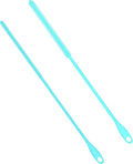 2pcs Silicone Straw Brushes, 6mm+8mm Extra Long Straw Cleaner Brush Reusable Hanging Straw Cleaning Brush Bendable Crevice Brush Pipe Cleaners for Glass Metal Straw (Blue)