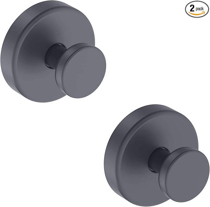 Suction Cup Hooks for Shower, Removable Towel Hooks for Bathroom Window Glass Door Wall, Bath Robe Looafh Hook for Hanging - 2 Pack, Grey1