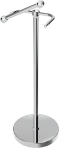Toilet Paper Holder Stand, Post Pivoting Design Free Standing Toilet Paper Holder, SUS304 Stainless Steel Toilet Paper Roll Holder, Heavy Stable Base (Chrome)
