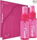 Sparkle Anti-Reflective Safe Lens Cleaner Spray Kit - (2) 1oz Glasses Cleaner Bottle & (2) Microfiber Cloth for Eyeglasses, Sunglasses, Lenses, Screens and Camera Cleaning Kit (4 Piece Set)