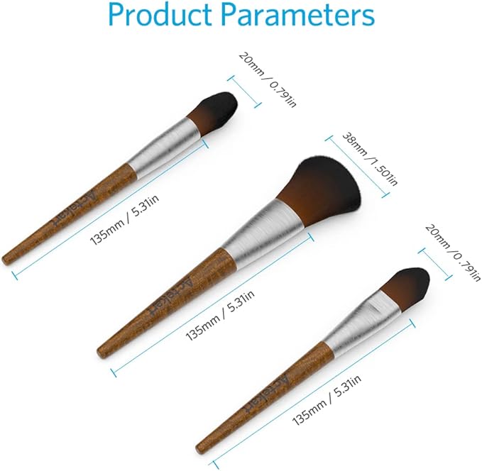 3PCS Model Cleaning Brush Kit (Premium Wooden Handle) Soft Figure Duster Brush, Professional Model Dusting Brush for Statues, Collectible Figurine, Hobby Crafts