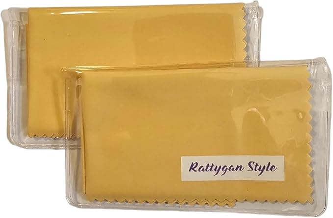 Premium Microfiber Cleaning Cloth in Individual PVC Pouches - Glasses Cleaning Cloth for Eyeglasses, Screens, Phones, Computer, Camera Lens, and Delicate Surfaces (2 x 1Pack)
