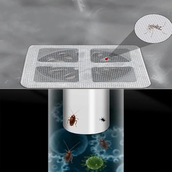 Disposable Shower Drain Cover Hair Catcher Shower Drain Mesh Stickers, Bathroom, Laundry, Bathtub, Kitchen, Sink, for Human and pet Hair (10 PCS)