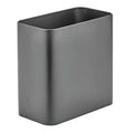 mDesign Small Metal 2.4 Gallon/9 Liter Trash Can Wastebasket Garbage Bin for Bathroom, Slim Rubbish Waste Bin Trashcans - Mirri Collection - Graphite Gray