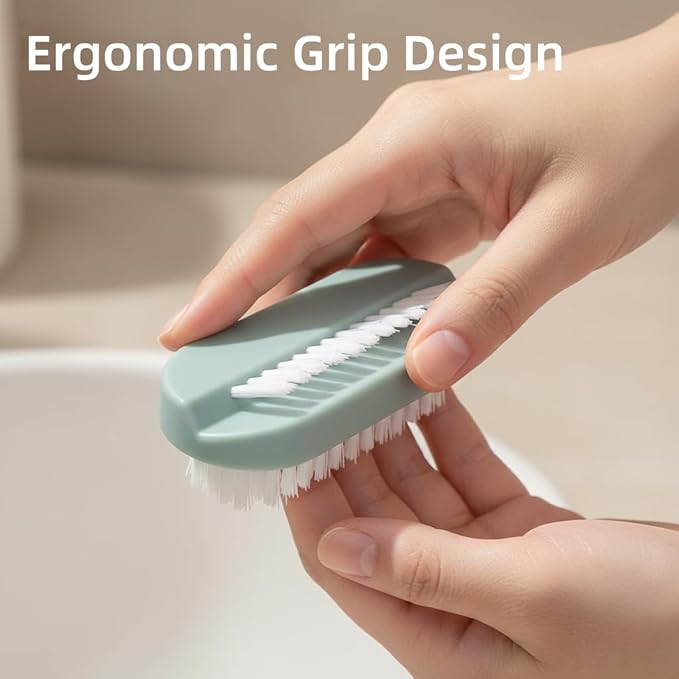 4 Pack Nail Brush for Cleaning Fingernails, Double-Sided Hand & Nail Scrubber with Soft and Stiff Bristles, Deep Clean Under Nails, Portable Nail Cleaning Tool for Home, Travel, Gardening