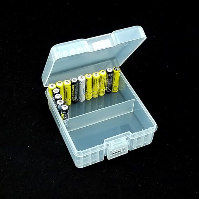 Fielect 100 x AAA Battery Storage Case Holder Organizer Box Transparent