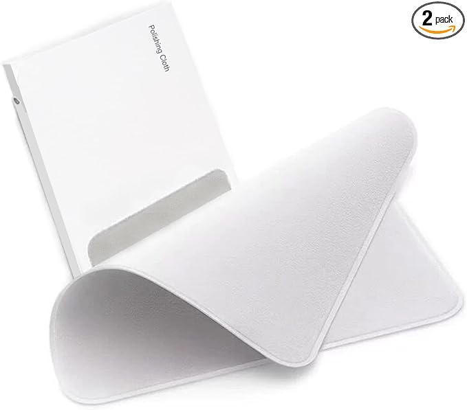 2 Pack Polishing Cloth for Apple, Microfiber Cleaning Cloth, Soft and Nonabrasive Material Compatible with Mac and Other Smart Devices Screen
