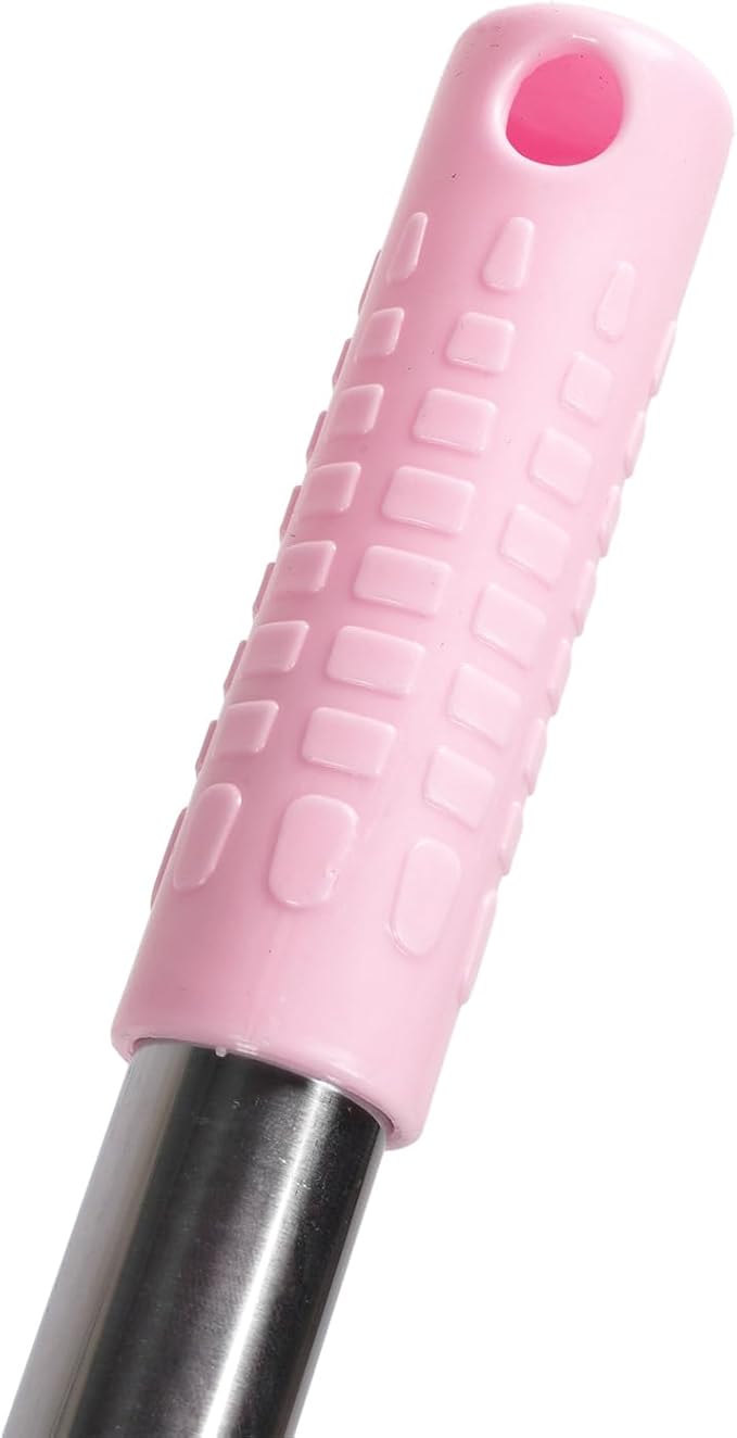 Carpet Sweeper Manual Push Handheld, Push Sweeper 2 in 1 Hand Floor Hand with 180 Degree Rotating Hard Floor Mopping Cleaner for Wooden Marble (Pink)