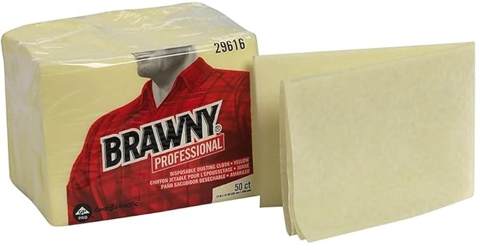 Brawny Industrial Dusting Cloths, Yellow