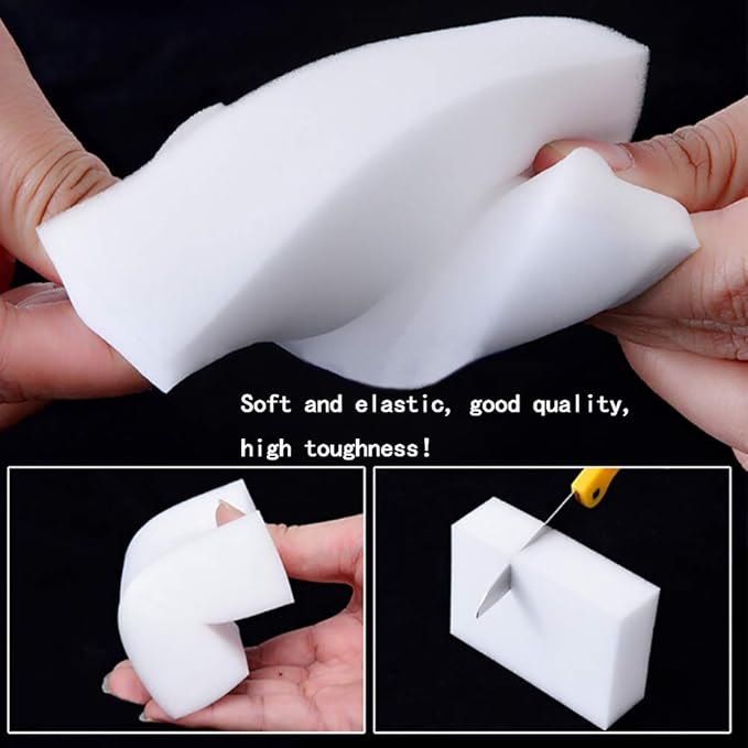 SmilePowo 10 Pack Magic Cleaning Sponges Eraser,Multi-Functional Premium Melamine Sponge Foam Cleaning Pads,Dish,Household Cleaning Sponge for Kitchen,Furniture,Bathroom(3.93x2.75x1.18in)