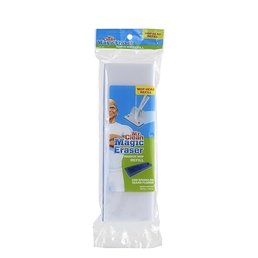 Mr. Clean Magic Eraser Squeeze Mop Refill, Foam, 9.9 X 3.4 X 1.6, White/Blue