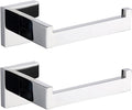 TASTOS Polished Chrome Toilet Paper Holder SUS304 Stainless Steel, Modern Square Half Open Bathroom 5 inch TP Holder Wall Mount Rustfree Tissue Roll Dispenser for Washroom Kitchen 2 Pack