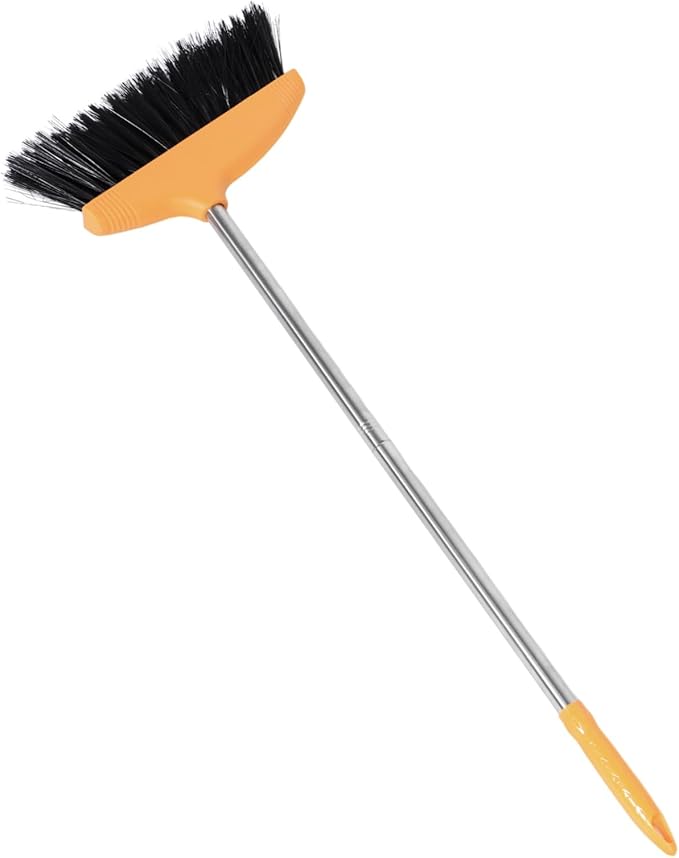 Cabilock Soft Bristle Indoor Outdoor Cleaning Broom with Metal Handle Efficient Dust Hair Sweeping Tool for Home Kitchen Office Wide Angle Design for Quick Cleanup
