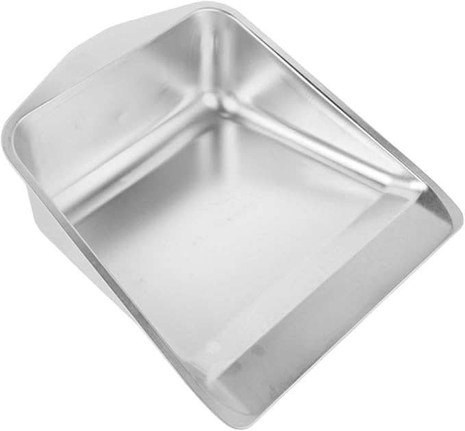 Stainless Steel Handheld Dust Pan Heavy Duty Metal Dustpan Multi Functional Garbage Shovel for Indoor Outdoor Floor Desk Cleaning 11.53X10.23X3.93 Inches