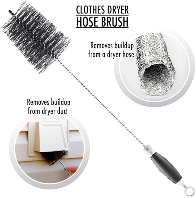 Fuller Brush Dryer Vent Cleaning Brush – 35½" Flexible Hose Lint Remover with Soft Polyester Bristles & Rubber Tip – Ergonomic Handle