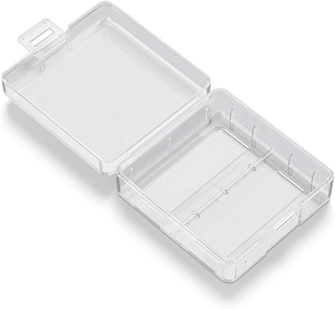 Heyiarbeit Battery Storage Case Holder Box for 2 9V Batteries, Clear Color (2 Pack)