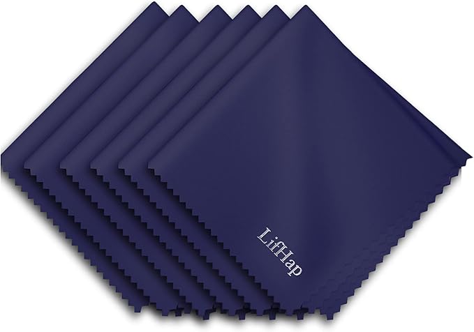 Extra Large Microfiber Cleaning Cloths(12"x 12") for Glasses or Eyeglass, Phone,Computer Screen,Camera Lens,Eye Glasses Lens Cleaner,Eyeglass Cleaner Cloths Wipes for Delicate Surface(6 Pcs)