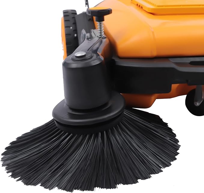 41" Hand Push Floor Sweeper Outdoor Manual Floor Sweeper,5 Adjustable Gears Walk-Behind Carpet Sweeper Street Pavement Sweeping Broom Floor Road Brush Cleaner with 55L Dust Container,3680㎡/h
