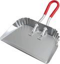 TOP DOG Metal Dustpan 17”, Aluminum Dust Pans Heavy Duty Does not Chip or Bend Sheet Metal Edge Flat Against Floor for Small Item Sweeping Rubber Coated Easy to Grasp Handle (1pcs)