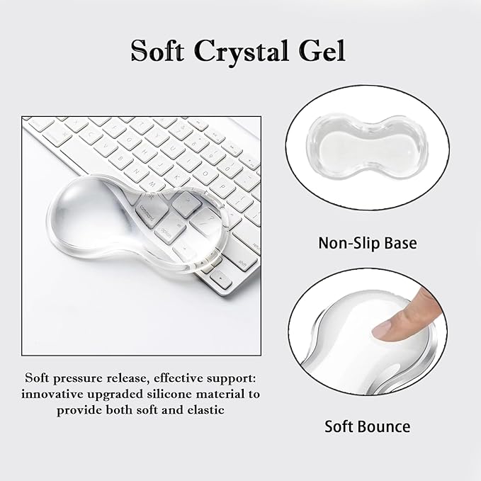 Mouse Wrist Rest Pad, 5.71" Ergonomic Cool Silicone Gel Wrist Support Pad for Effortless Typing & Pain Relief, Non-Slip Base Wrist Support Cushion for Gaming, Computers, Laptops, Office Use Pink