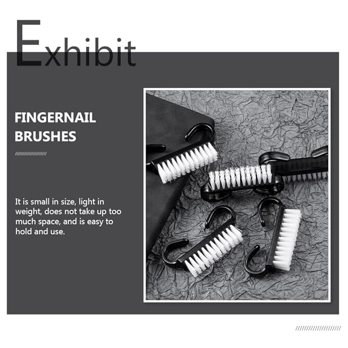 EXCEART Handle Grip Nail Brush 12Pcs Nail Dust Nail Cleaning with Handle Hand Fingernail Scrub Manicure