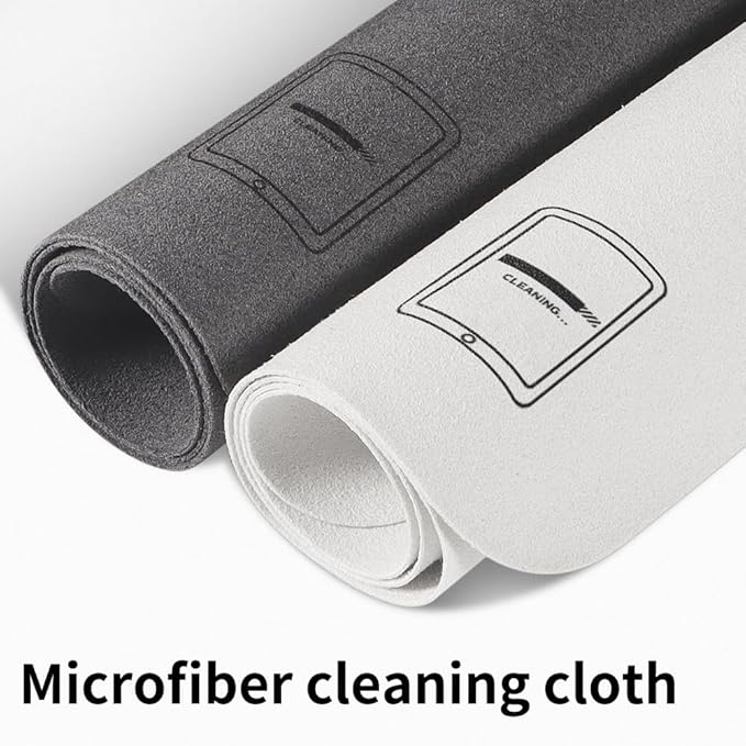 2 Pack Microfiber Suede Polishing Cloth for Tablets,Universal 11/12/13/14" Screen Cleaning Cloths Body Lens Cleaning Remove Oil Stains and Fingerprints for iPad,Galaxy Tab,Surface(White/Grey)