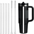 Straw Replacement Fit for Stanley Quencher ProTour Flip Straw Tumbler 30oz,4Pack Clear Reusable Drinking Straw with Cleaning Brush Compatible with Stanley Quencher ProTour 30oz Cup