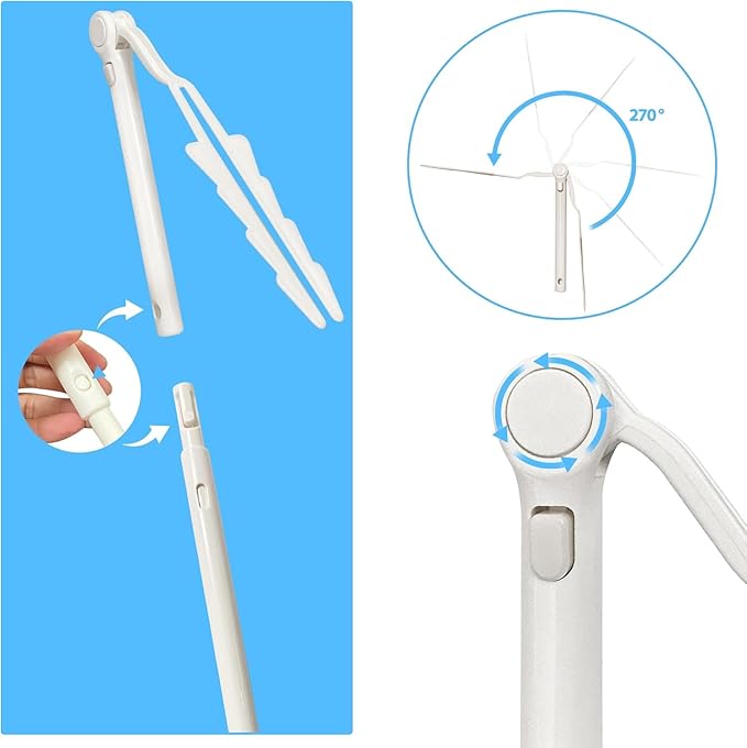 Replacement Handles Compatible with Swifr Duster Refill, Swiffer Duster Extended Handle,Foldable & Extendable Dust Handle Only(White 4pcs)