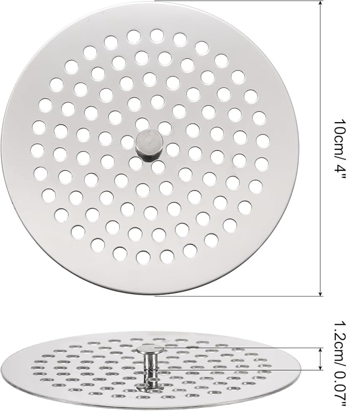 uxcell Shower Drain Hair Catcher, 3.9 inch Stainless Steel Round Floor Drain Cover Anti-Clogging Protection Cover Replacement for Furniture Repair Bathroom Kitchen