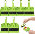 DECHOUS Dustpan and Broom Set for Desk: 6 Pack Mini Handheld Cleaning Broom and Dust Pan Combo Set - Small Portable Sweeper for Pet Cage Keyboard Countertop Car