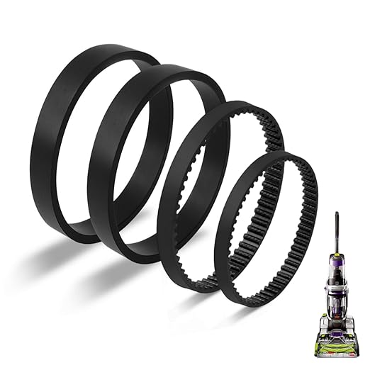 Replacement Belt Set for Bissell ProHeat 2X Revolution Pet Pro Carpet Cleaner Model 1986 1964 2007 2007P Series, Replace Parts 1611129, 1611130 & 1606428 (Pack of 4)
