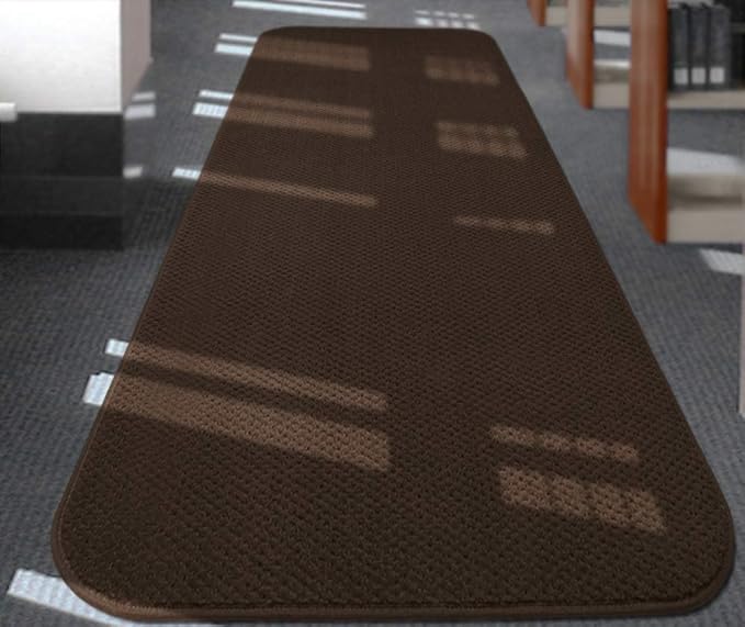 House, Home and More Skid-Resistant Carpet Runner - Chocolate Brown - 12 Feet X 27 Inches