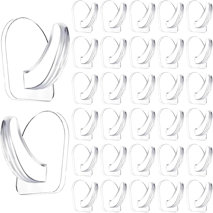 36 Pieces Clear Adhesive Wall Hooks for Hanging, Transparent Sticky Hooks Small Seamless Command Hooks for Kitchen Bathroom Bedroom Office