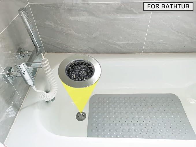 2PCS 3.0" Top / 1.75" Basket Bathtub Drain Strainers, Shower Drain Hair Catcher, Stainless Steel Drain Cover Basket for Bathroom Laundry Floor Drain