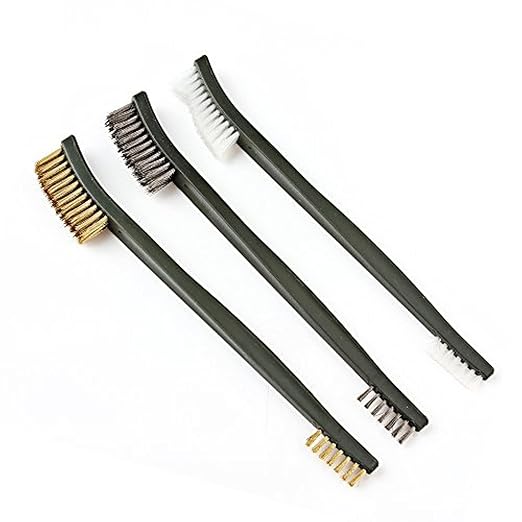 OriGlam Mini Wire Brush Set, Paint and Dirt Remover, Cleaning Welding Slag and Rust, Handy Steel / Nylon / Brass Brush Suitable for Cleaning Paint / Dirt (3)
