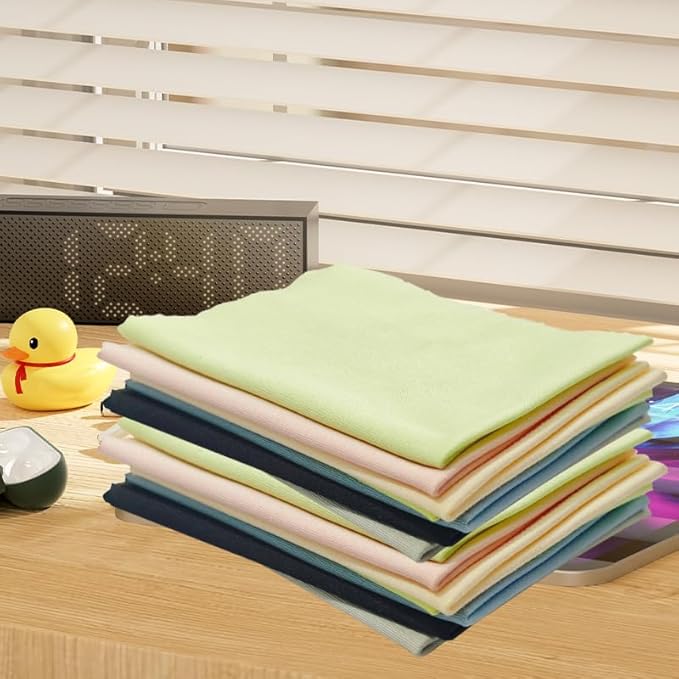 12 Pack Microfiber Cleaning Cloths Color Glasses Cloth Lens Wipes Cloth for Lenses, Screens, Cameras, Eyeglasses 6"x7"